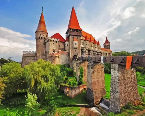 Hunyad Castle Romania Diamond Painting