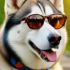 Husky Wearing Glasses Diamond Painting