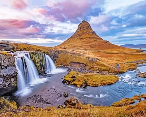 Iceland Kirkjufell Mountain Diamond Painting