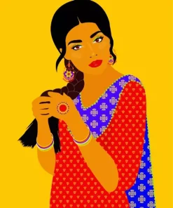 Indian Girl Pop Art Diamond Painting