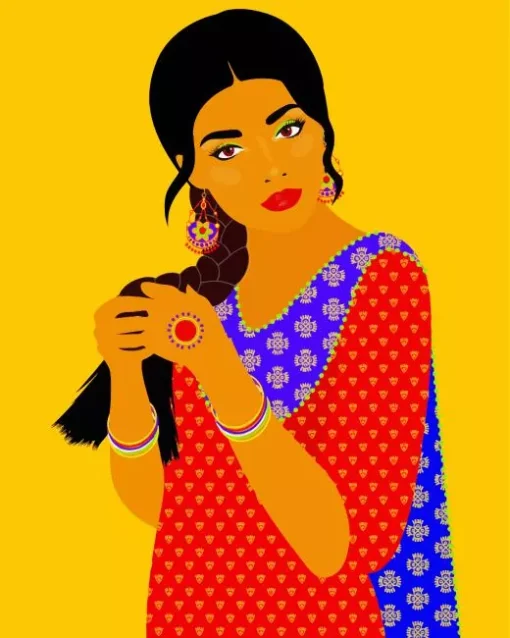 Indian Girl Pop Art Diamond Painting