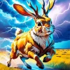 Jackalope Jumping Diamond Painting