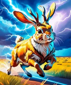 Jackalope Jumping Diamond Painting