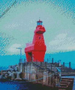 Jeju Red Horse Lighthouse Diamond Painting