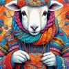 Knitting Sheep Diamond Painting
