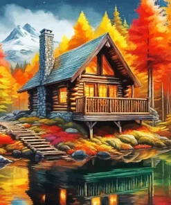 Log Cabin Art Diamond Painting