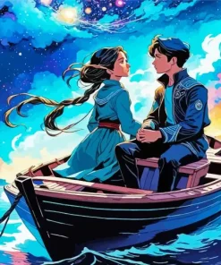 Lovers On Boat Diamond Painting