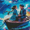 Lovers On Boat Diamond Painting