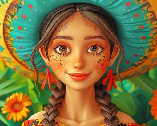 Mexican Girl Diamond Painting