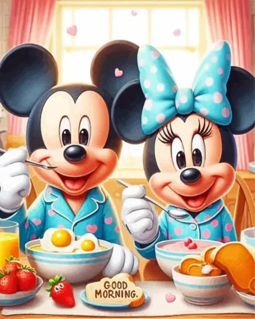 Mickey And Minnie Morning Diamond Painting
