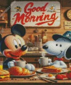 Mickey And Snoopy Diamond Painting