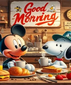 Mickey And Snoopy Diamond Painting