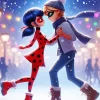 Miraculous Ladybug Enjoying The Snow Diamond Painting
