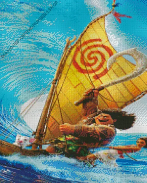 Moanas Boat Diamond Painting