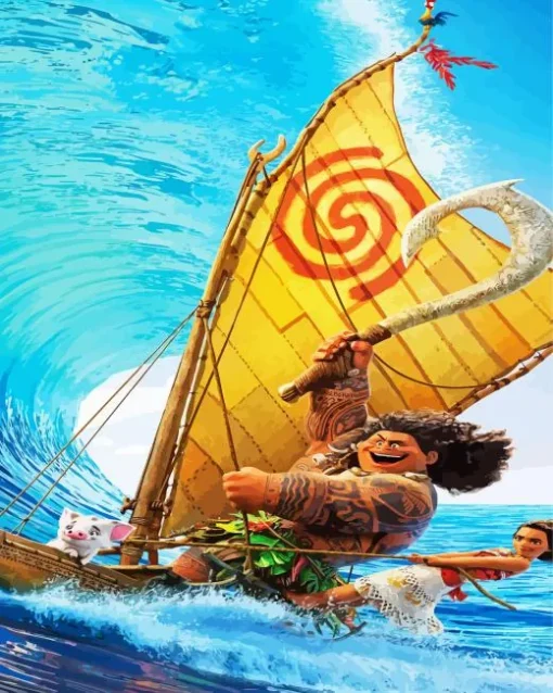 Moanas Boat Diamond Painting