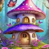 Mushroom House Diamond Painting