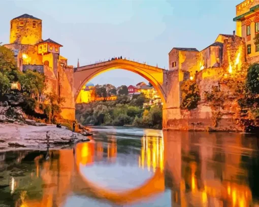 Old Mostar Bridge Diamond Painting