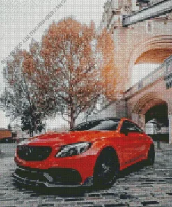 Orange BMW Lava Diamond Painting