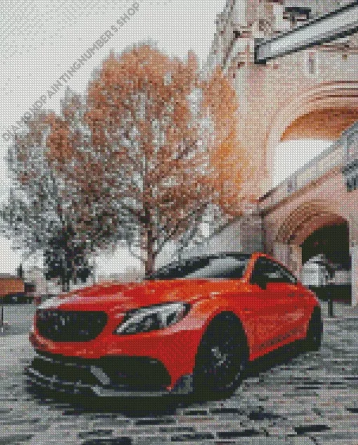 Orange BMW Lava Diamond Painting