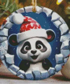 Panda Celebrating Christmas Diamond Painting