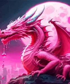 Pink Dragon Art Diamond Painting