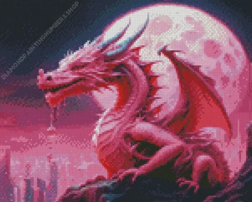 Pink Dragon Art Diamond Painting