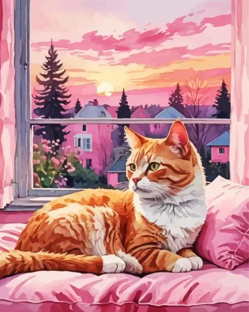 Pink Sunset Art Diamond Painting