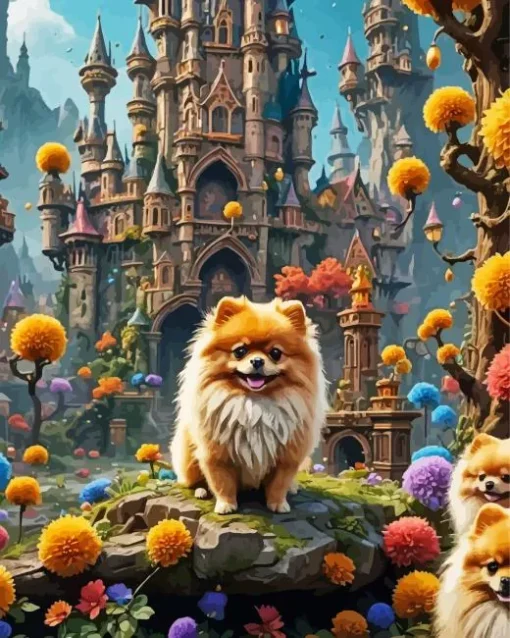 Pomeranian Dog Pet Diamond Painting
