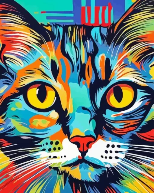 Pop Art Cat Diamond Painting