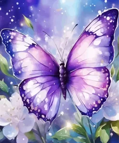 Purple Butterfly Art Diamond Painting