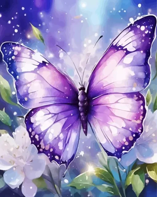 Purple Butterfly Art Diamond Painting