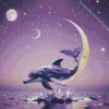Purple Dolphin Art Diamond Painting