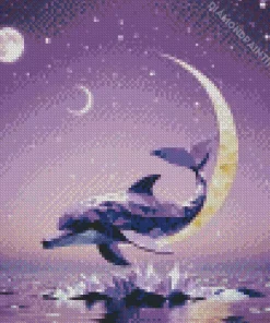 Purple Dolphin Art Diamond Painting