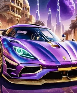 Purple Koenigsegg Agera Diamond Painting