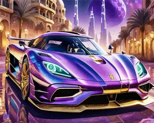 Purple Koenigsegg Agera Diamond Painting