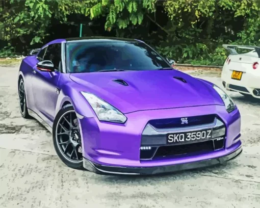 Purple Nissan GTR Diamond Painting