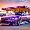 Purple Nissan GTR Car Diamond Painting