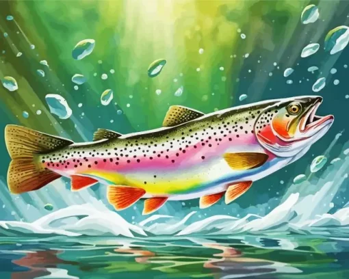 Rainbow Trout Art Diamond Painting