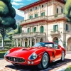 Red Ferrari 250 GTO Car Diamond Painting