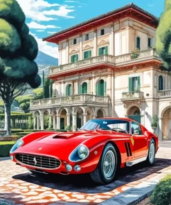 Red Ferrari 250 GTO Car Diamond Painting