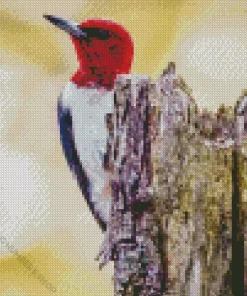 Red Headed Woodpecker Diamond Painting