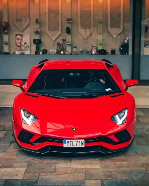 Red Lamborghini Diamond Painting