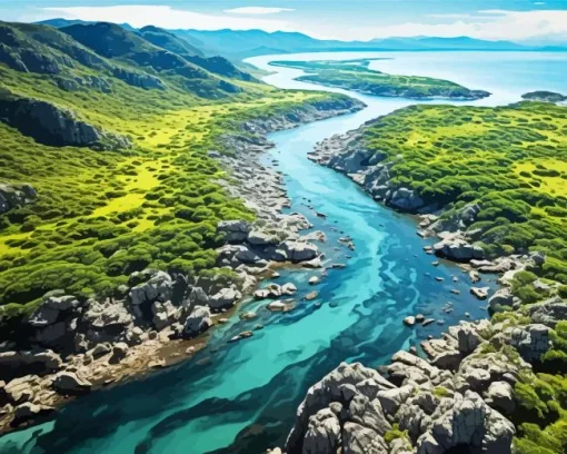 River Water Landscape Diamond Painting