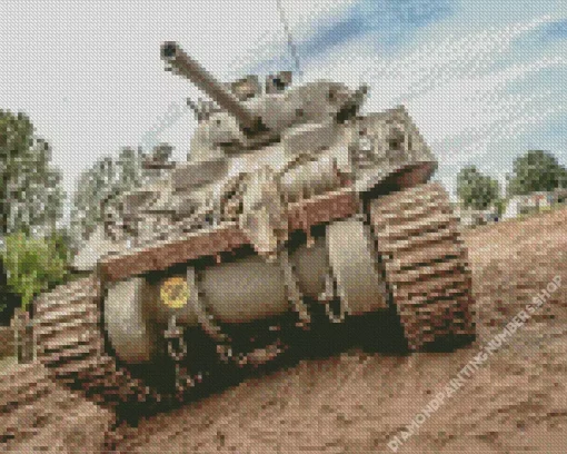 Sherman Tank Diamond Painting
