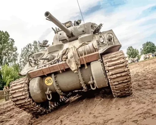 Sherman Tank Diamond Painting