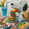 Snoopy Eating Diamond Painting