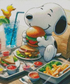 Snoopy Eating Diamond Painting
