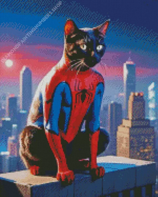 Spider Cat Art Diamond Painting