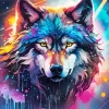 Splash Galaxy Wolf Diamond Painting