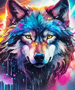 Splash Galaxy Wolf Diamond Painting